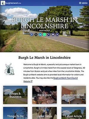 The website for Burgh Le Marsh, Lincolnshire