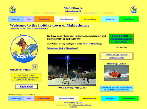 mablethorpe.info website in 2007